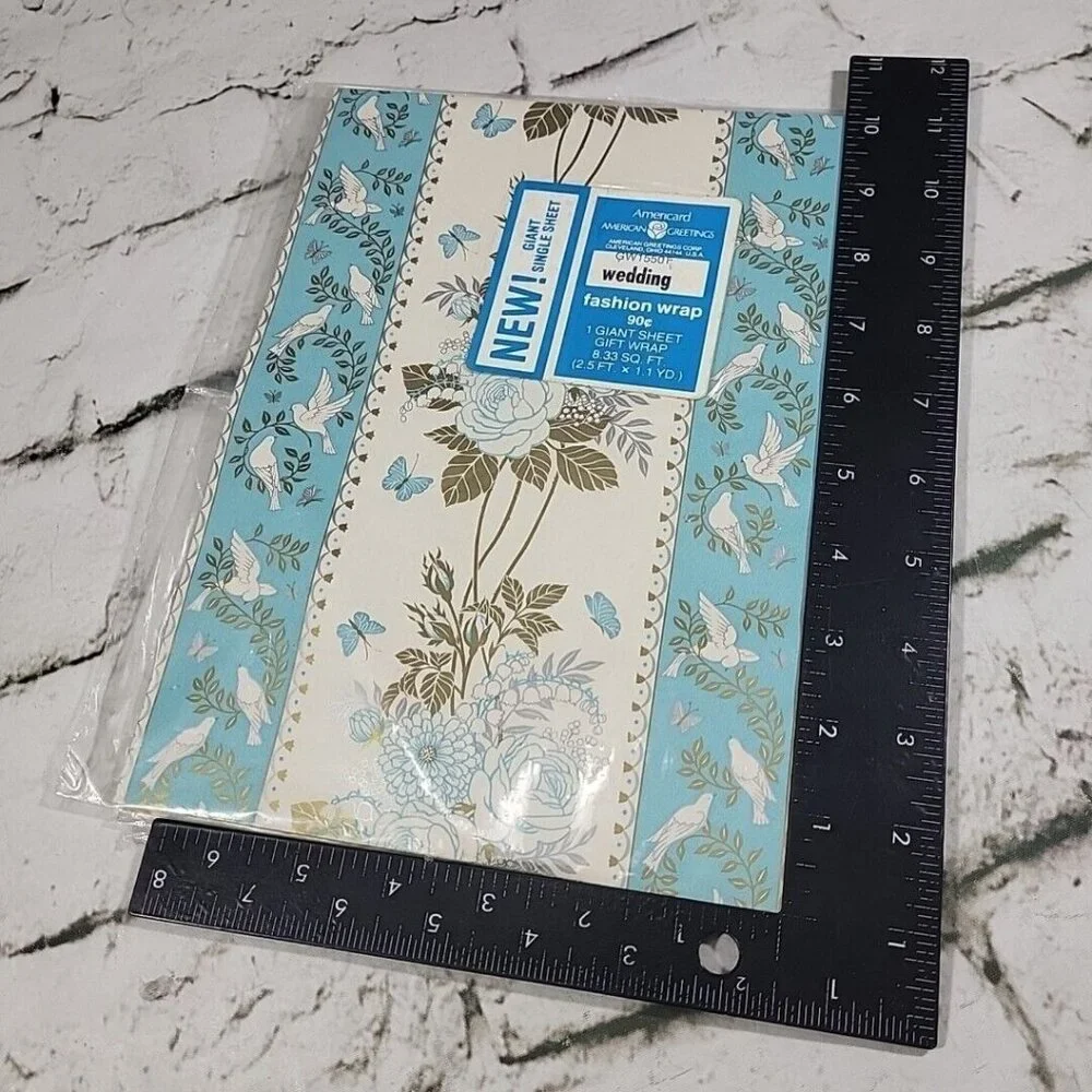 Vintage Wedding Wrapping‎ Paper Lot of 3 New Packages